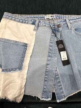 Wrap Denim Mini Skirt